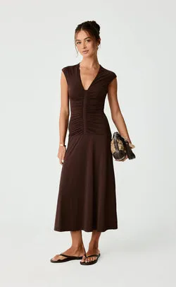 Mila Midi Dress (Chocolate)