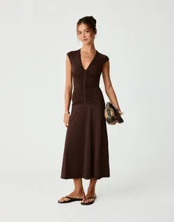Mila Midi Dress (Chocolate)
