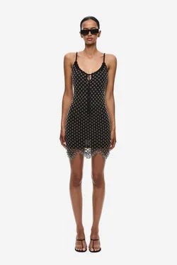 THE HAND CROCHET BEADED MINI DRESS