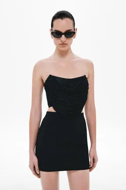 THE STOCKING JERSEY DRAPED BUSTIER
