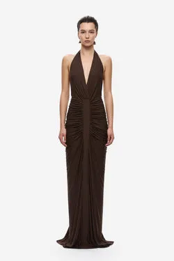 THE VENUS GATHERED CUPRO DRESS