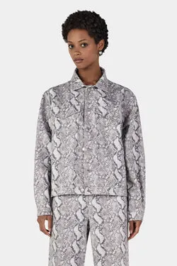 Morgan Studded Denim Jacket Silver Python