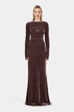 Murah Velvet Dress Eggplant