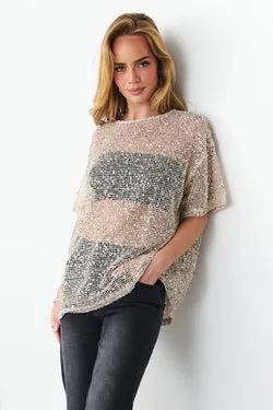 Main Character Sequin Top - Cream - FINAL SALE