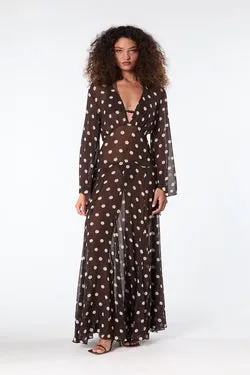 MARELLA DRESS - ESPRESSO IVORY POLKA DOT