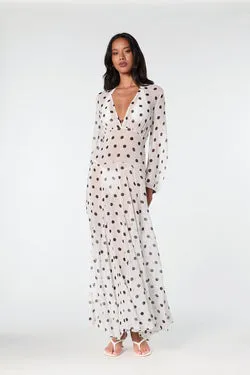 MARELLA DRESS - IVORY BLACK POLKA DOT