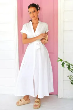 Marisa Linen Dress - White
