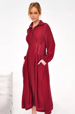 Matilda Midi Dress - Wine - FINAL SALE