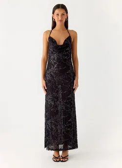 Mayim Sequin Maxi Dress - Black