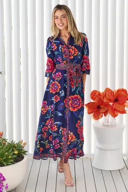 Mia Maxi Dress - Navy Floral