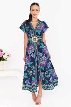 Monet Midi Dress - Navy