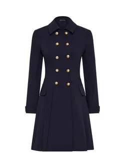 Morgan Pleated Coat Dress - Indigo