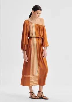 Aries One Shoulder Dress_Spice