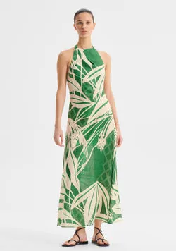 Sorrento Linen Halter Dress_Print
