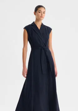 Vera Wrap Dress_Navy