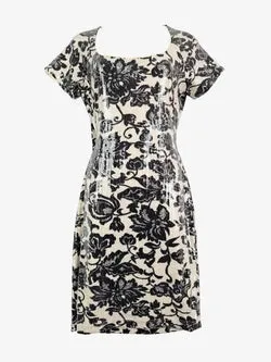 Moss & Spy Vintage Stretch Sequin Fitted Midi Dress Size 12