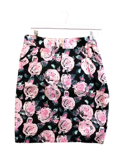 Size 12 | Laura Ashley Silk Rose Print Midi Skirt