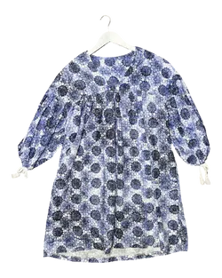 Size M | Handmade Floral Linen Dress