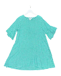 Size XL | Alessandra Raw Linen Gingham Midi Dress