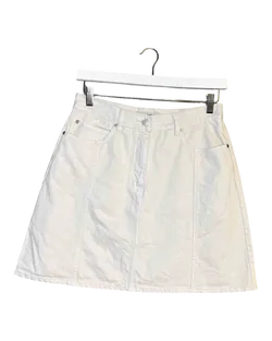 Size M | Kloke White Denim Mini Skirt