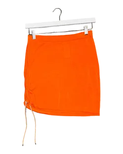 Size M | Venroy Orange Ruched Mini Skirt