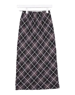 Size XXS | Alpha60 Hemp Plaid Midi Skirt
