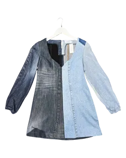 Size XS | Par Moi Two-tone Denim Mini Dress