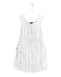 Size 12 (L) | NomD White Pleated Tank Mini Dress