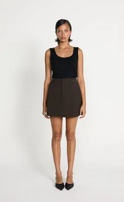 Clarke Mini Skirt (Chocolate Textured)