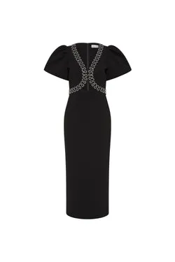 Nyx Puff Sleeve Midi Dress