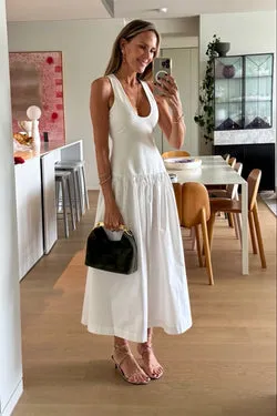 Naples Drop Waist Midi Dress - White