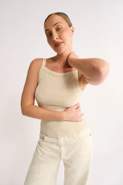 Nara Square Neck Tank Putty - Final Sale