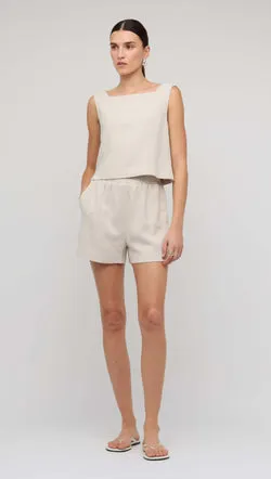 Natural Marle Relaxed Linen Shorts