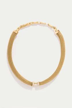 KOKO Mesh Chocker With Rhinestones-Gold