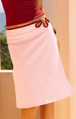 Orlanda Pink Contrast Bind Midi Skirt