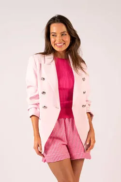 Sofia Long Tailored Blazer - Pink