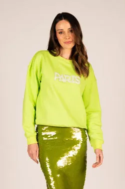 Amara Slouch Sweat - Lime Green