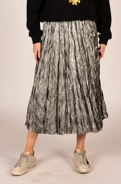 Lilian Pleat Skirt - Crushed Silver