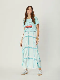 Simone Maxi Pleat Skirt - Teal Base