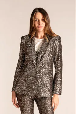 Eve Sequin Blazer - Silver Sequin