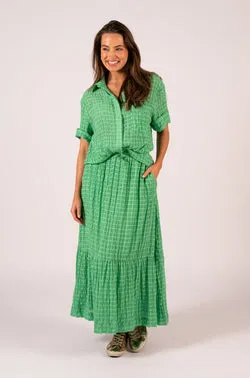 Mara Maxi Skirt - Jade Texture