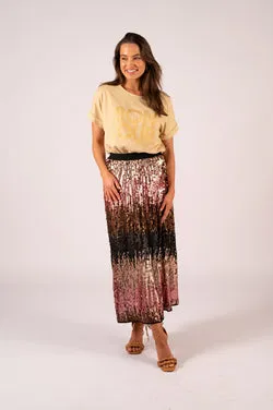 Skylar Sequin Skirt - Rose Gold Ombre