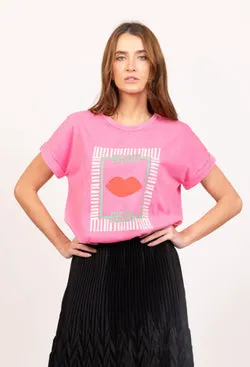 Jade Relaxed Tee - Pink Bisou Bisou