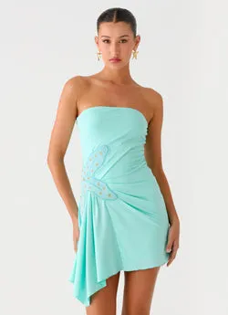 Ocean Dream Strapless Mini Dress - Turquoise