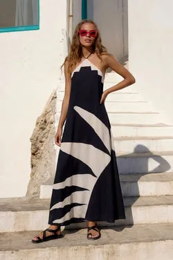 Ollie Dress In Noir Palm