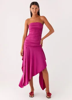 Ora Strapless Maxi Dress - Fuchsia