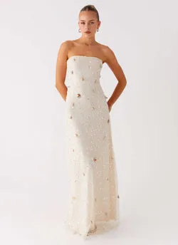 Orelli Shell Sequin Knit Maxi Dress - Ivory