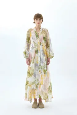 ULLA SILK MAXI SHIRT DRESS