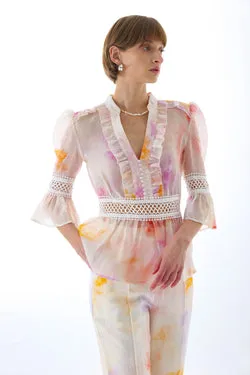 JOSEPHINE SILK PEPLUM BLOUSE