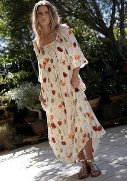 Perennial Floral Sleeve Maxi Dress